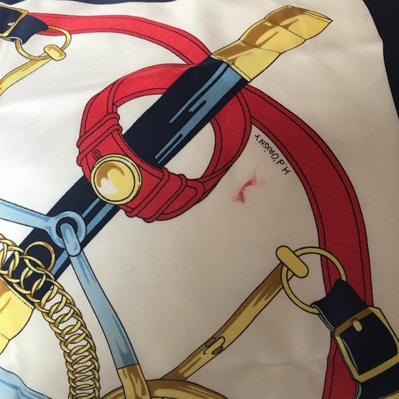 Authentic Hermes Blue Eperon D'or Tellier Scarf 90cm - Picture 3 of 5